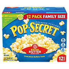 Pop Secret Extra Butter Premium Microwave Popcorn Family Size, 3.2 oz, 12 count, 12 Each