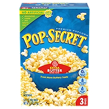Pop Secret Extra Butter Microwave Premium Popcorn, 3.2 oz, 3 count