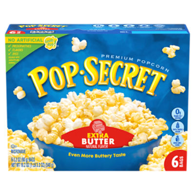 Pop Secret Microwave Popcorn, Extra Butter Flavor, 3.2 Oz Sharing Bags