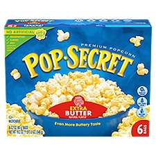Pop Secret Microwave Popcorn, Extra Butter Flavor, 3.2 Oz Sharing Bags, 6 Ct, 19.2 Ounce