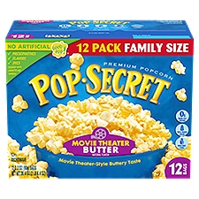 Pop Secret Microwave Popcorn, Movie Theater Butter, Flavor, 3 Oz Sharing Bags, 12 Ct