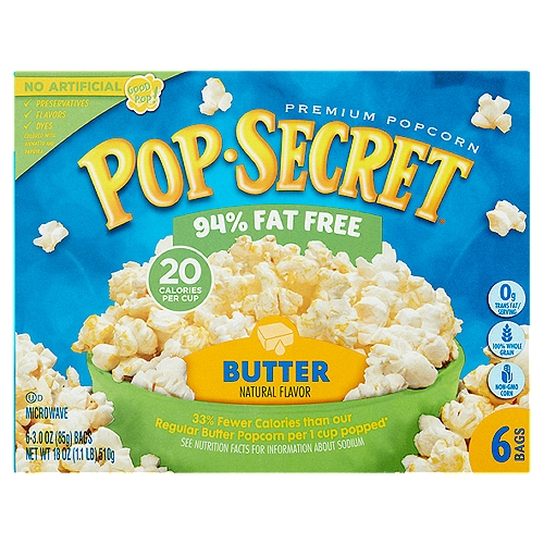 Pop Secret Butter Premium Popcorn, 3 oz, 6 count