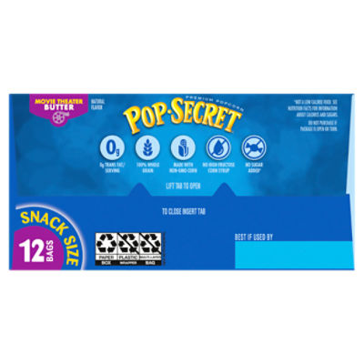 Pop Secret Microwave Popcorn, Movie Theater Butter Flavor, 1.75 Oz Snack  Bags, 12 Ct - ShopRite