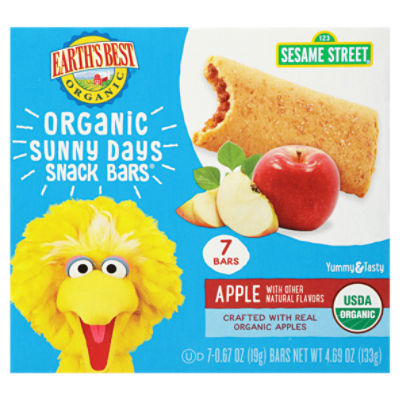 Earth's Best Organic 123 Sesame Street Apple Sunny Days Snack Bars, 0.67 oz, 7 count