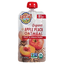 Earth's Best Organic Apple Peach Oatmeal Fruit & Grain Puree Baby Food, 2 6+ Months, 3.5 oz