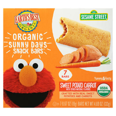 Earth's Best Organic 123 Sesame Street Sunny Days Snack Bars Baby Food, 0.67 oz, 7 count