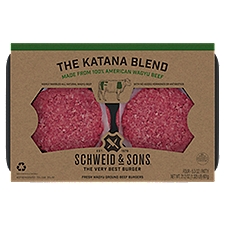 Schweid & Sons The Katana Blend Wagyu Ground Beef Burger Patty, 5.3 oz, 4 count