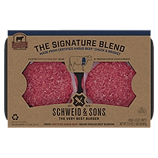 Schweid & Sons CAB Custom Blend: Chuck Brisket Burger Patty, 5.3 oz, 4 count