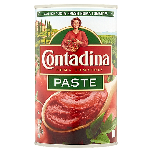 Contadina Roma Tomatoes Paste, 18 oz
Non GMO **
**Ingredients of the types used in this product are not genetically modified

Non BPA***
***Packaging produced without the intentional addition of BPA