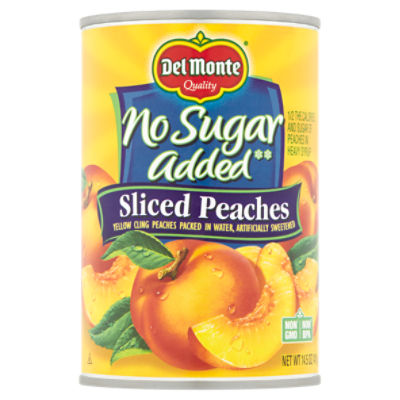 Del Monte No Sugar Added Sliced Peaches, 14.5 oz, 14.5 Ounce