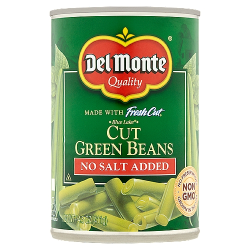 Del Monte Blue Lake No Salt Added Cut Green Beans, 13.5 oz
Non GMO‡
‡ Ingredients of the types used in this product are not genetically modified