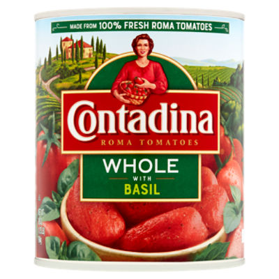 Contadina Whole Roma Tomatoes with Basil, 28 oz