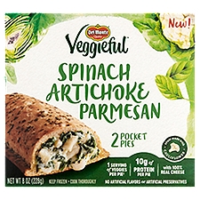 Del Monte Veggieful Spinach Artichoke Parmesan Pocket Pies, 2 count, 8 oz