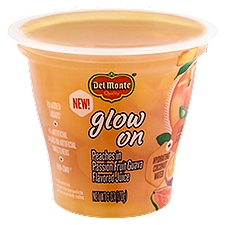 Del Monte Glow On, Peaches in Passion Fruit Guava Flavored Juice, 6 Ounce