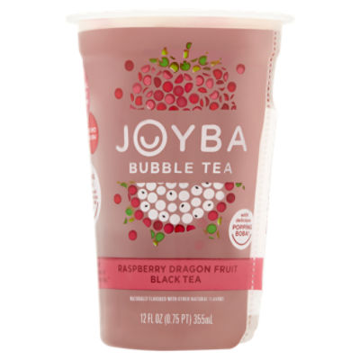 Joyba Raspberry Dragon Fruit Black Bubble Tea, 12 fl oz