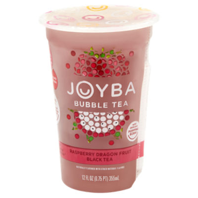 Joyba Raspberry Dragon Fruit Black Bubble Tea - 4pk/12 Fl Oz Cups