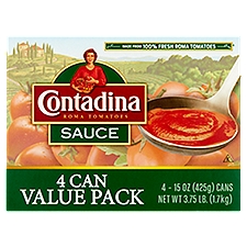 Contadina Roma Tomatoes Sauce Value Pack, 15 oz, 4 count
