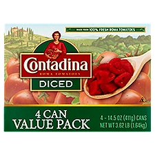 Contadina Diced Roma Tomatoes Value Pack, 14.5 oz, 4 count