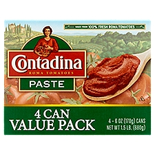 Contadina Roma Tomatoes Paste Value Pack, 6 oz, 4 count