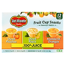 Del Monte Fruit Cup Snacks Family Pack, 4 oz, 12 count