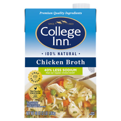College Inn 40% Less Sodium Chicken Broth, 48 oz