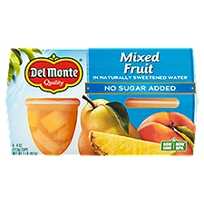 Del Monte No Sugar Added Mixed Fruit in Naturally Sweetened Water, 4 oz, 4 count, 16 Ounce