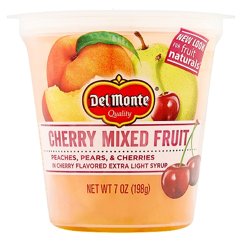 Del Monte Fruit Naturals Cherry Mixed Fruit, 7 oz
Peaches, Pears, & Cherries in Extra Light Syrup