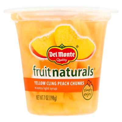 Del Monte Fruit Naturals Yellow Cling Peach Chunks in Extra Light Syrup, 7 oz