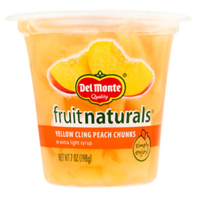 Del Monte Fruit Naturals Yellow Cling Peach Chunks in Extra Light Syrup, 7 oz, 7 Ounce