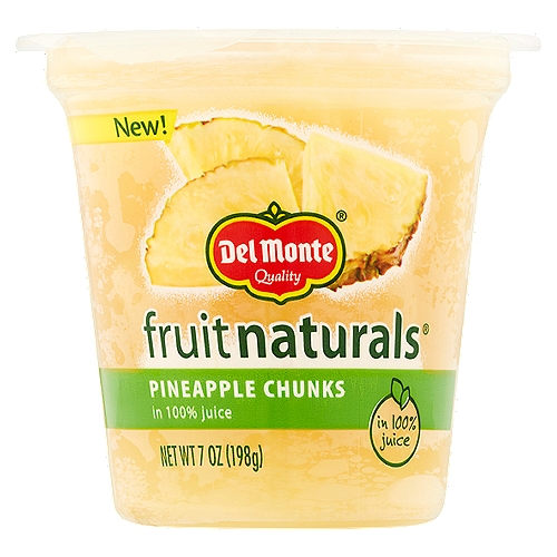 Del Monte Fruit Naturals Pineapple Chunks in 100% Juice, 7 oz
