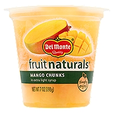 Del Monte Fruit Naturals Mango Chunks in Extra Light Syrup, 7 oz, 7 Ounce