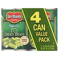Del Monte Fresh Cut Blue Lake Cut Green Beans Value Pack, 14.5 oz, 4 count