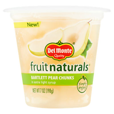 Del Monte Fruit Naturals Bartlett Pear Chunks in Extra Light Syrup, 7 oz