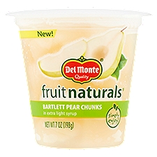 Del Monte Fruit Naturals Bartlett Pear Chunks in Extra Light Syrup, 7 oz
