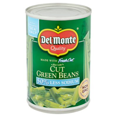 Del Monte Blue Lake 50% Less Sodium Cut Green Beans, 14.5 oz, 14.5 Ounce