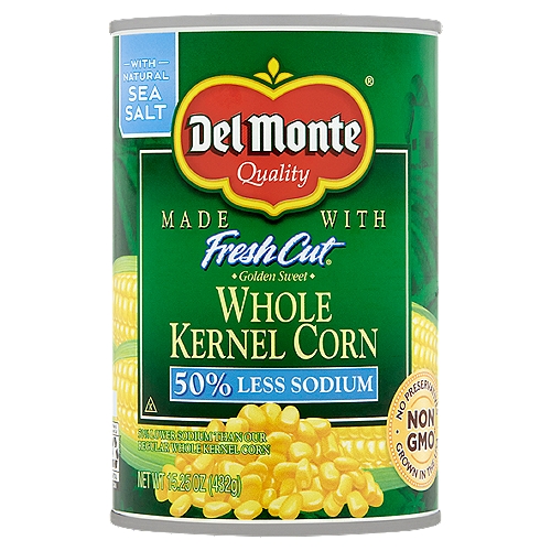 Del Monte Fresh Cut 50% Less Sodium Whole Kernel Corn, 15.25 oz