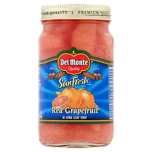 Del Monte SunFresh Red Grapefruit in Extra Light Syrup, 1 lb 4 oz
Delicious, hand-selected premium fruit that is peeled, sectioned & ready to eat. Enjoy all year round!
Juicy, sun-ripened red grapefruit picked at the peak of perfection. Excellent source of antioxidants, vitamins A and C.