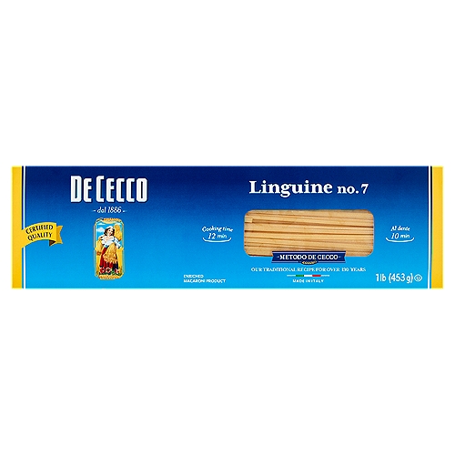 De Cecco Linguine No. 7 Pasta, 1 lb
Enriched Macaroni Product