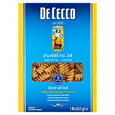 De Cecco Fusilli No. 34 Pasta, 1 lb, 16 Ounce