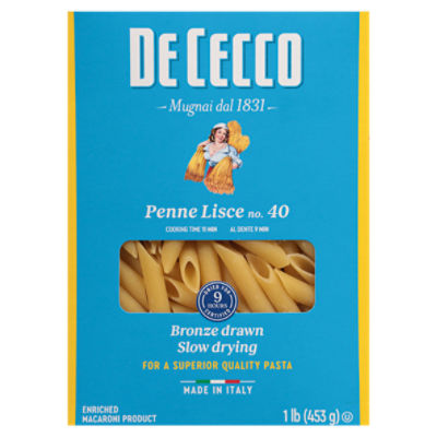 De Cecco Penne Lisce No. 40 Pasta, 1 lb