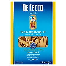 De Cecco Penne Rigate No. 41, Pasta, 16 Ounce
