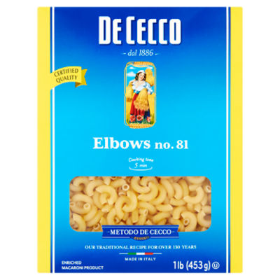 De Cecco Elbows No. 81 Pasta, 1 lb