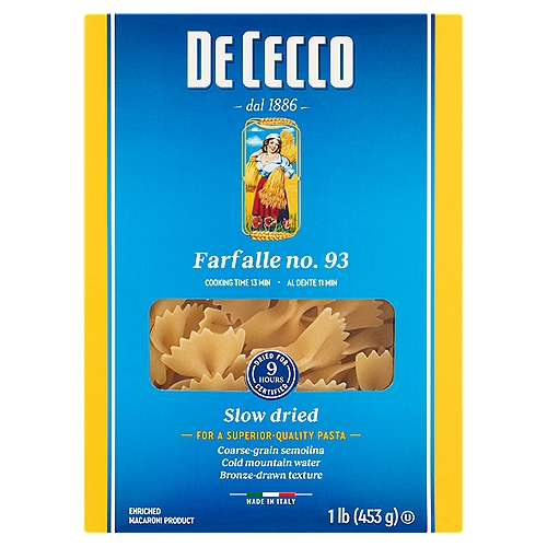 De Cecco Farfalle No. 93 Pasta, 1 lb