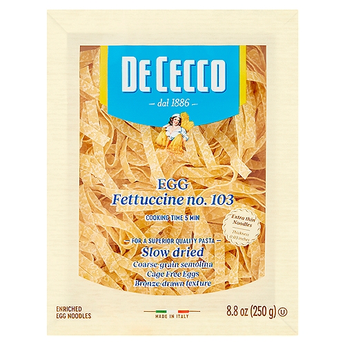 De Cecco Fettuccine No. 103 Enriched Egg Noodles, 8.8 oz