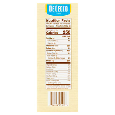 De Cecco Egg Pasta, Egg Fettuccine No.103, 8.8 Ounce (Pack of 4)