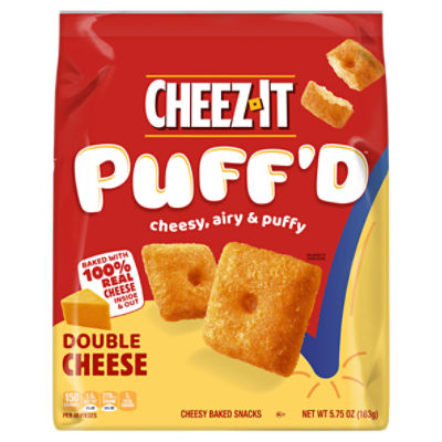 CHEEZIT Puff'd Double Cheese, Cheesy Baked Snacks