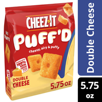 CheezIt Puff'd Cheesy Baked Snacks, Puffed Snack Crackers, Double