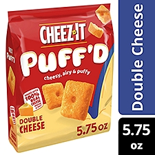 Cheez-It Puff'd Cheesy Baked Snacks, Puffed Snack Crackers, Double Cheese, 5.75oz, 1 Bag