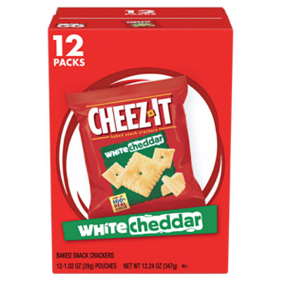 Cheez-It White Cheddar Baked Snack Crackers, 1.02 oz, 12 count