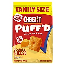 Cheez-It Puff'd Double Cheese Cheesy Baked Snacks Family Size, 9.6 oz
